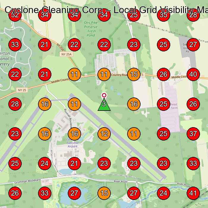 Cyclone Cleaning Corp GeoGrid visibility map for House Cleaning Service in None